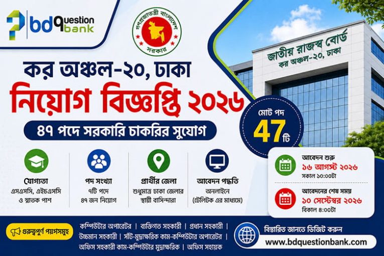 Tax Zone 20 Dhaka Job Circular 2026